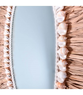 Ovaler Spiegel aus Naturfasern